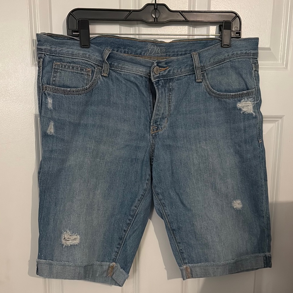 Old Navy Blue Bermuda Shorts with Distressed Cuffs Size 12 but fits like a 10